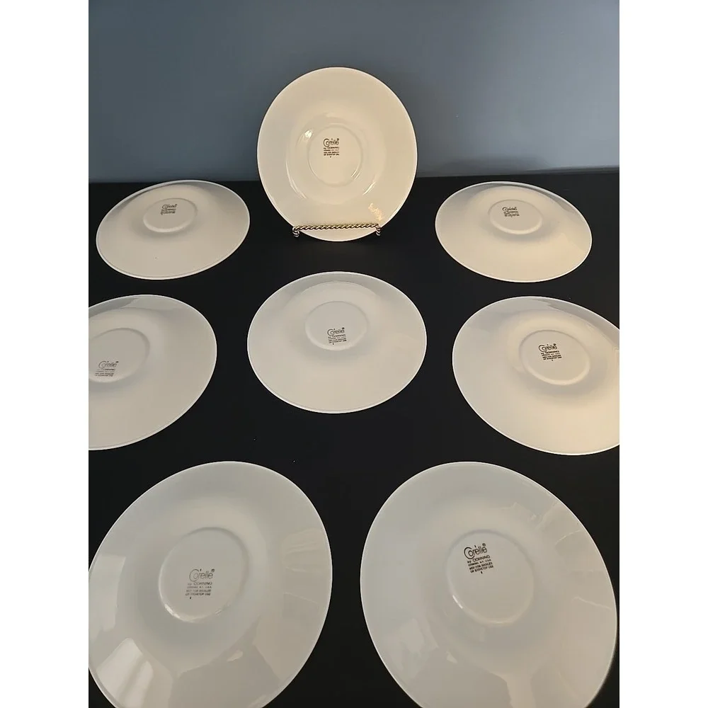 Corelle Indian Summer Saucers‎ Ginger Brown Band Corning 6